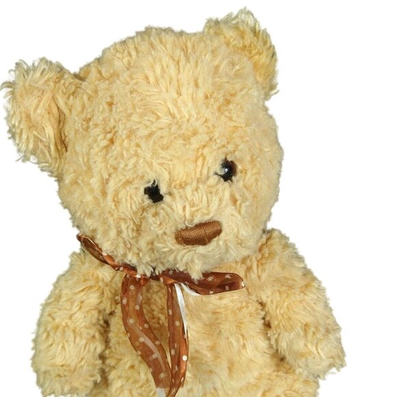 Ty Silk Teddy Bear Plush Stuffed Animal Tay Polka Dot Bow 11 inch 2007 - Picture 3 of 5